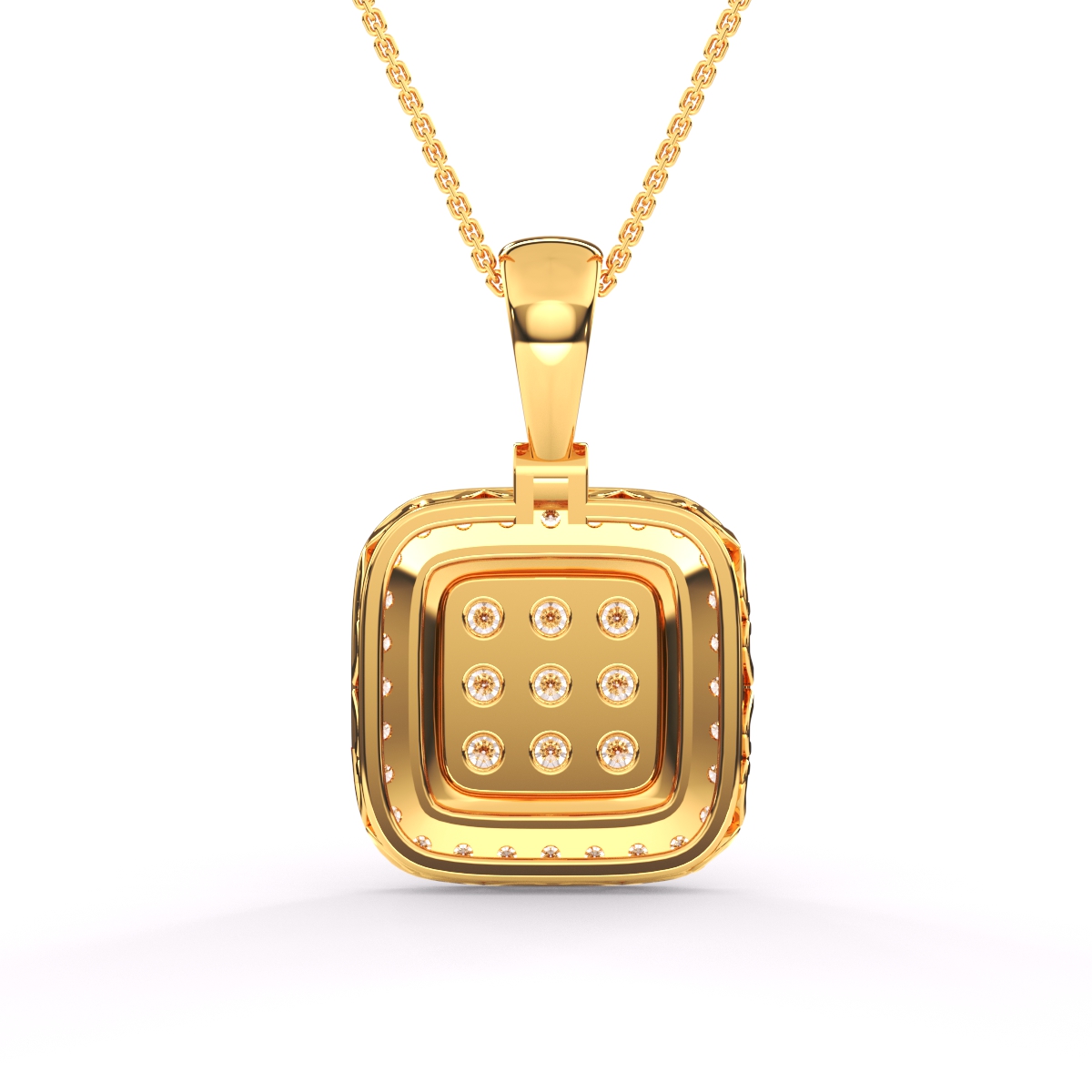 Diamond Cluster Cushion Shape Pendant